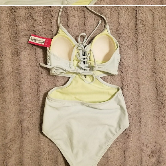 One Piece Lace Up Cutout Swimsuit - Picture 3 of 5